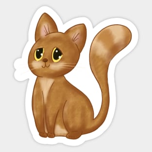 The Happy Adorable Cat Illustration Sticker